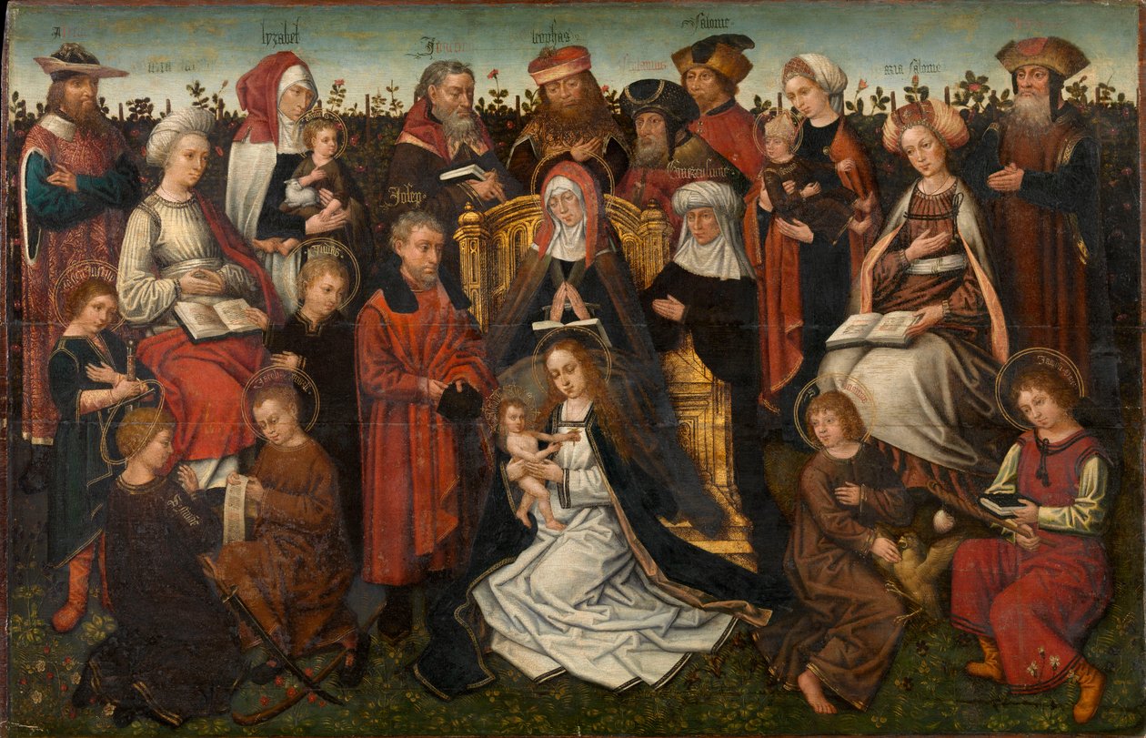 Rodzina św. Anny, ok. 1500-10 (olej na desce) autorstwa Master of the Holy Family of St. Anne