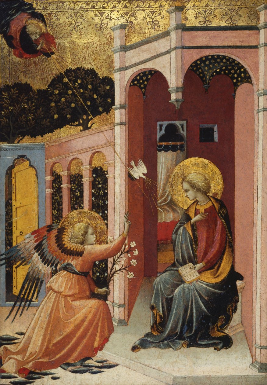 Zwiastowanie, Szkoła Florencka, ok. 1430-40 autorstwa Master of the Judgement of Paris