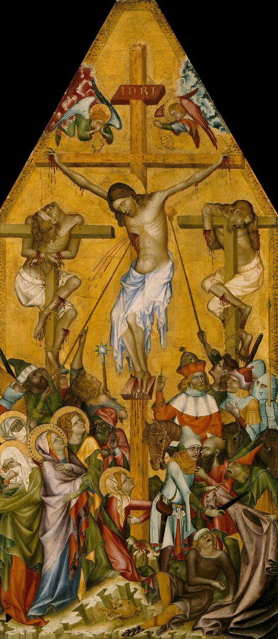 Ukrzyżowanie Chrystusa, ok. 1340 autorstwa Master of the Kaufmann Crucifixion