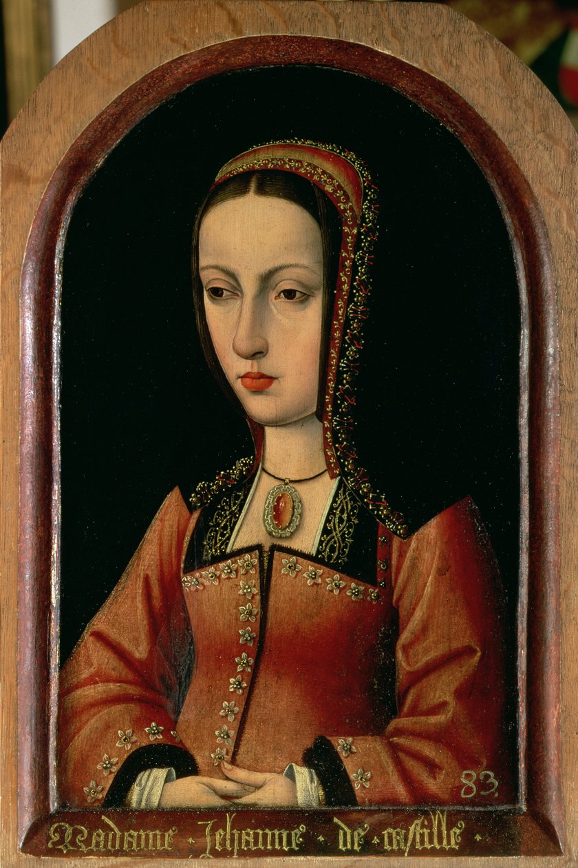 Joanna lub Juana „Szalona” z Kastylii (1479-1555) córka Ferdynanda II Aragońskiego (1452-1516) i Izabeli „Katoliczki” z Kastylii (1474-1504) autorstwa Master of the Legend of St. Madeleine