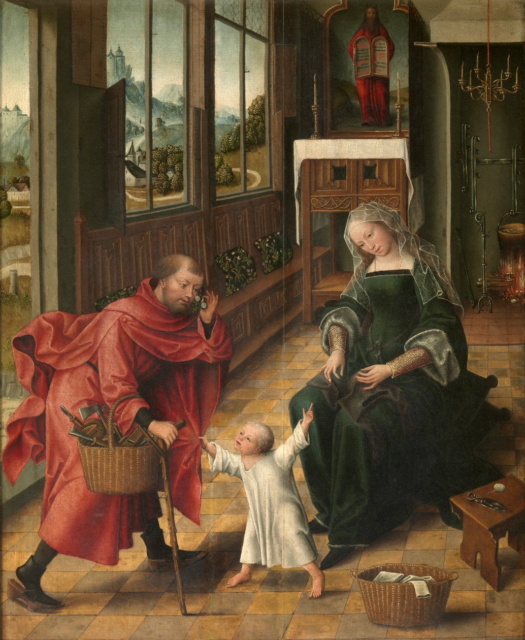 Święta Rodzina (olej na desce) autorstwa Master of the Legend of St. Madeleine
