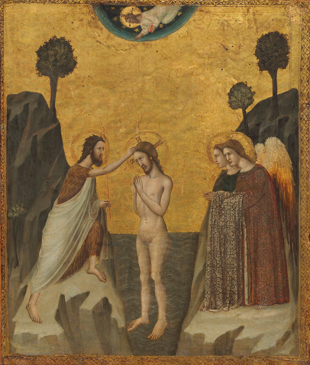 Chrzest Chrystusa, ok. 1330/1340 (tempera na panelu) autorstwa Master of the Life of Saint John the Baptist
