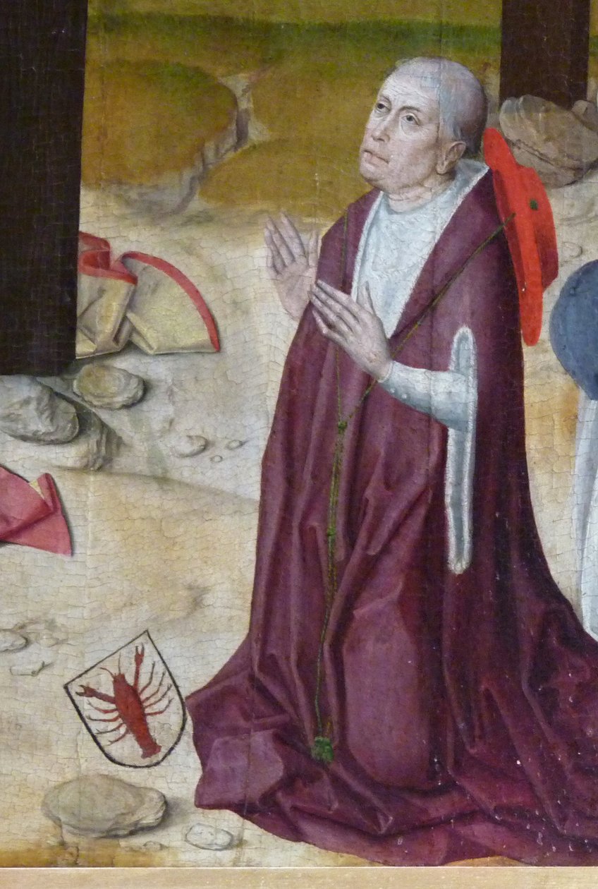 Mikołaja z Kuzy. Fragment ołtarza w kaplicy Szpitala Św. 1480 autorstwa Master of the Life of the Virgin