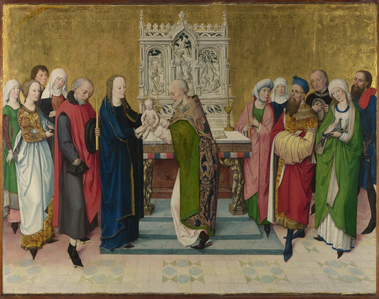 Ofiarowanie w świątyni, ok. 1470 autorstwa Master of the Life of the Virgin