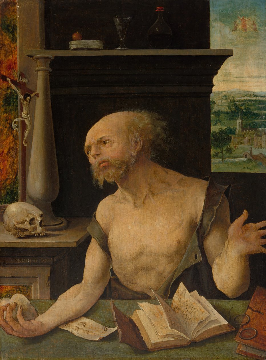 Święty Hieronim w pokucie, 152530. autorstwa Master of the Lille Adoration