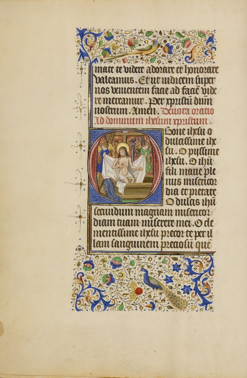 Inicjał O: Człowiek smutku autorstwa Master of the Llangattock Hours