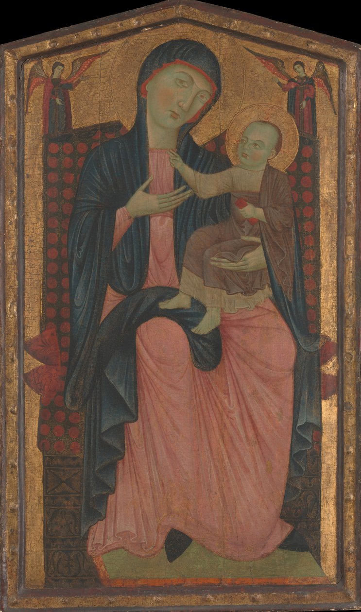 Madonna z Dzieciątkiem na tronie. autorstwa Master of the Magdalen