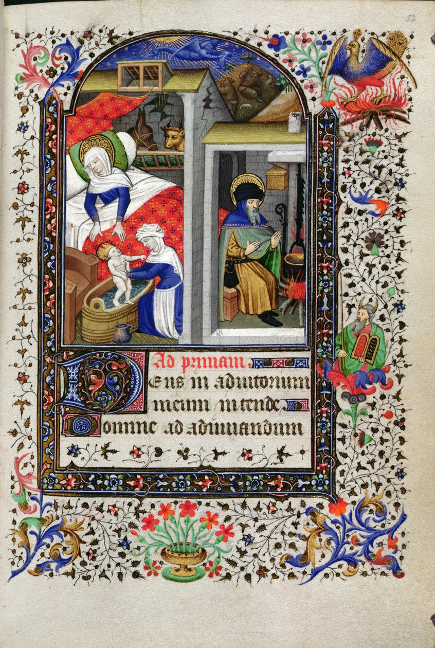 Dodaj 18192 f.52 Narodzenia, z Księgi Godzin, Paryż, c.1435 autorstwa Master of the Munich Golden Legend