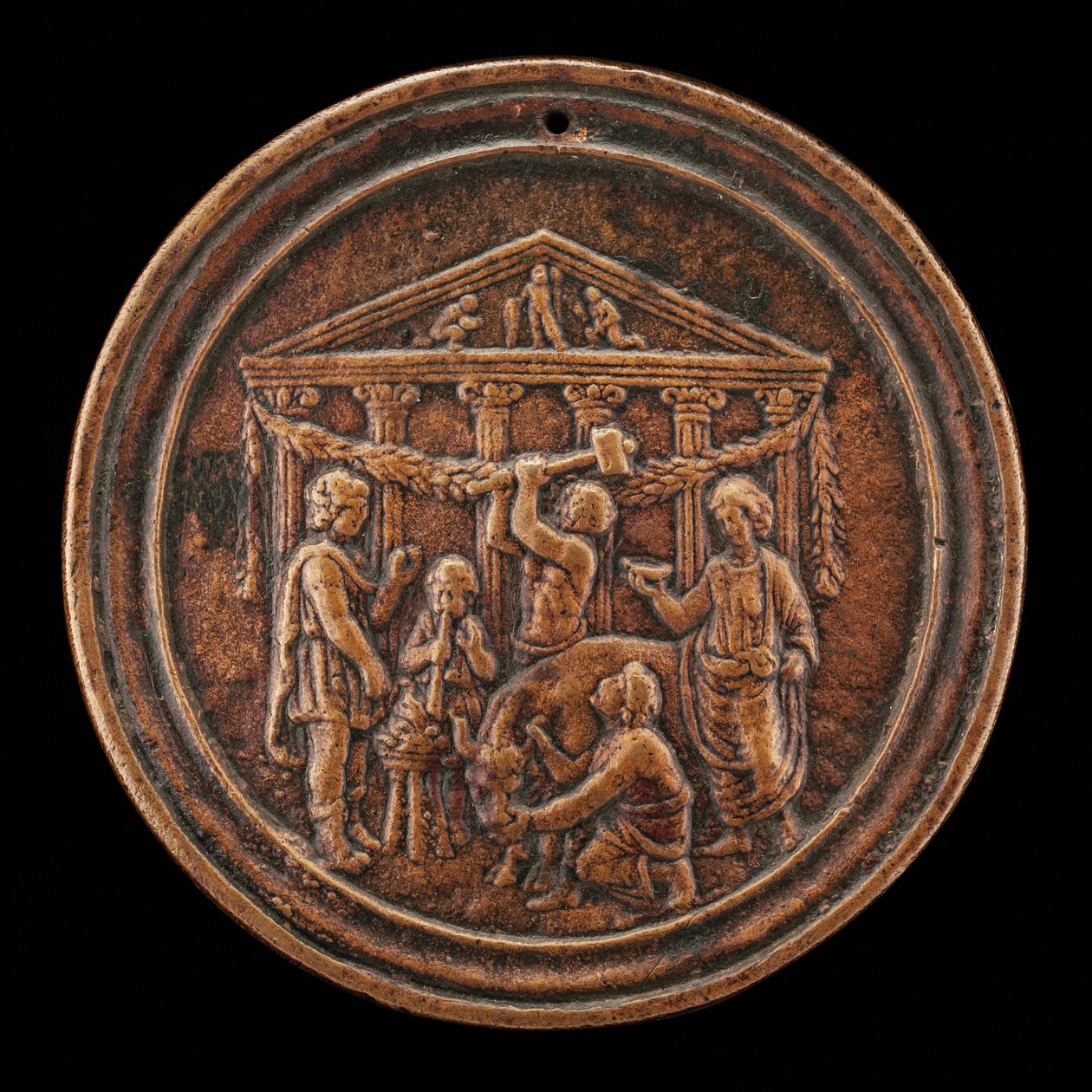 Ofiara byka, czwarta ćw. XV w. autorstwa Master of the Orpheus Legend