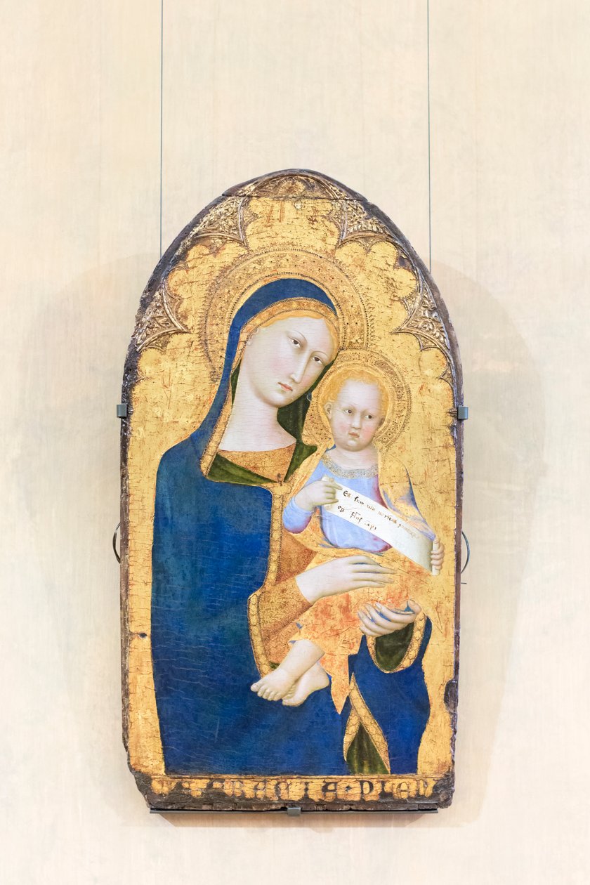 Madonna z Dzieciątkiem, Maestro della Madonna di palazzo Venezia, Siena, działająca w pierwszej połowie XIV wieku, narodowa galeria sztuki starożytnej, Rzym, Włochy autorstwa Master of the Palazzo Venezia Madonna