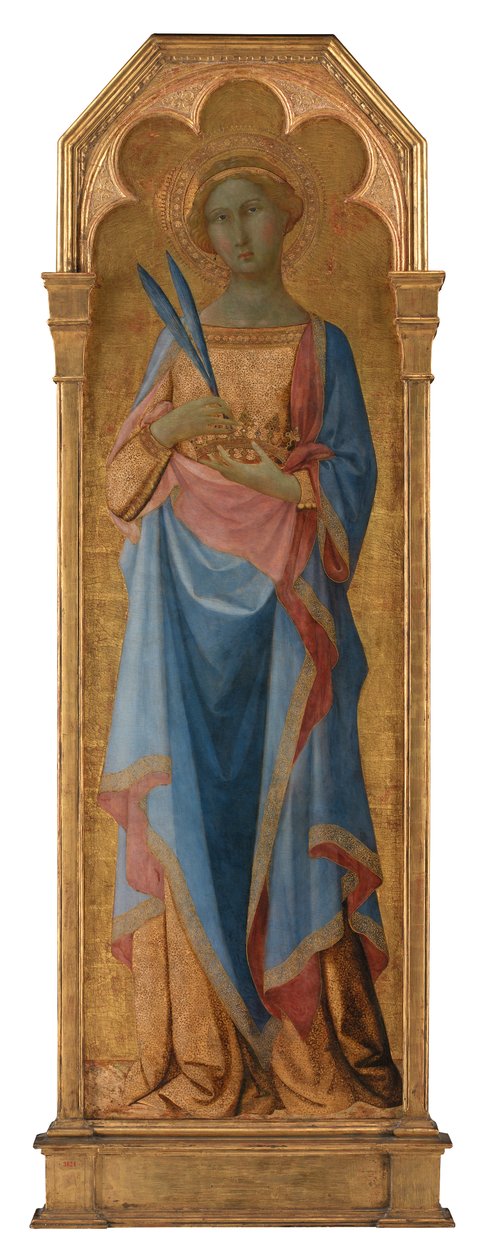 Św. Korona, ok.1350 (tempera na desce, złoto szlifowane)rnrnr 155 x 48 autorstwa Master of the Palazzo Venezia Madonna