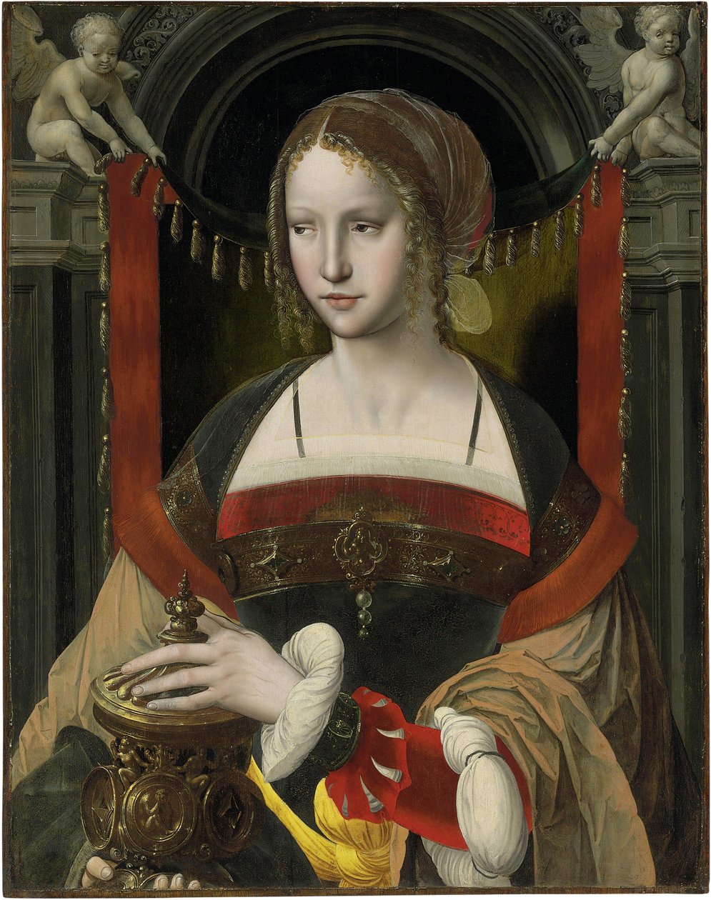 Sainte Marie Madeleine - Obraz mistrza papugi (Antwerpia, pierwsza trzecia XVI w.), olej na drewnie (73,6 x 58,4 cm) autorstwa Master of the Parrot