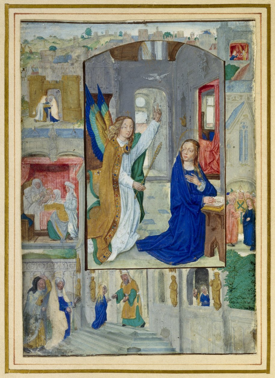Zwiastowanie, z Księgi Godzin autorstwa Master of the Prayerbook