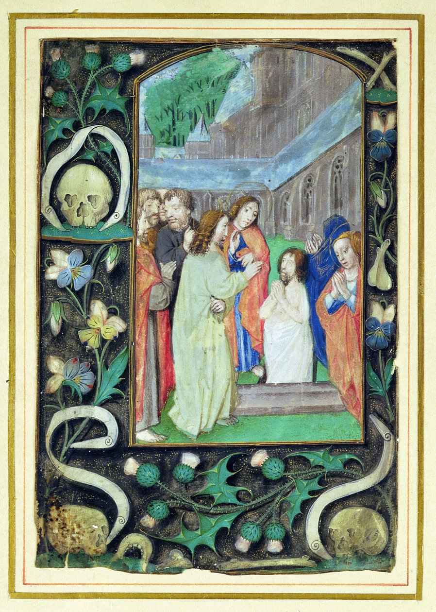 Wskrzeszenie Łazarza, z Księgi Godzin autorstwa Master of the Prayerbook