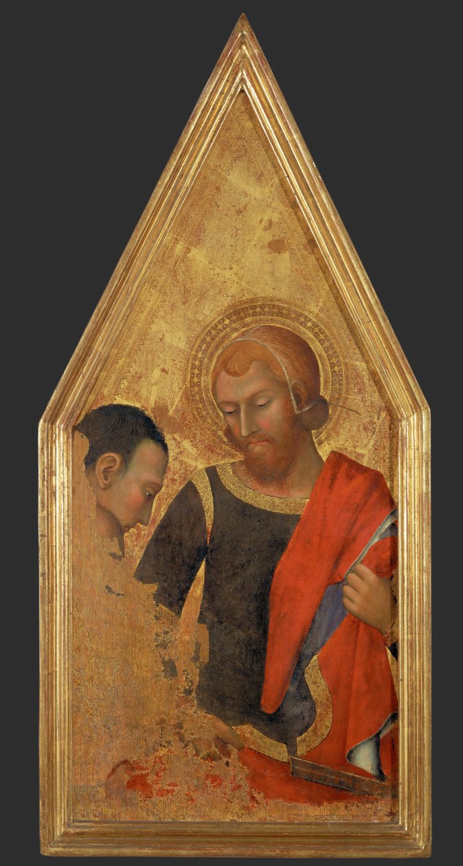 Święty Marcin z Tours dzieli swój płaszcz. Odwrotna strona ... autorstwa Master of the Rebel Angels