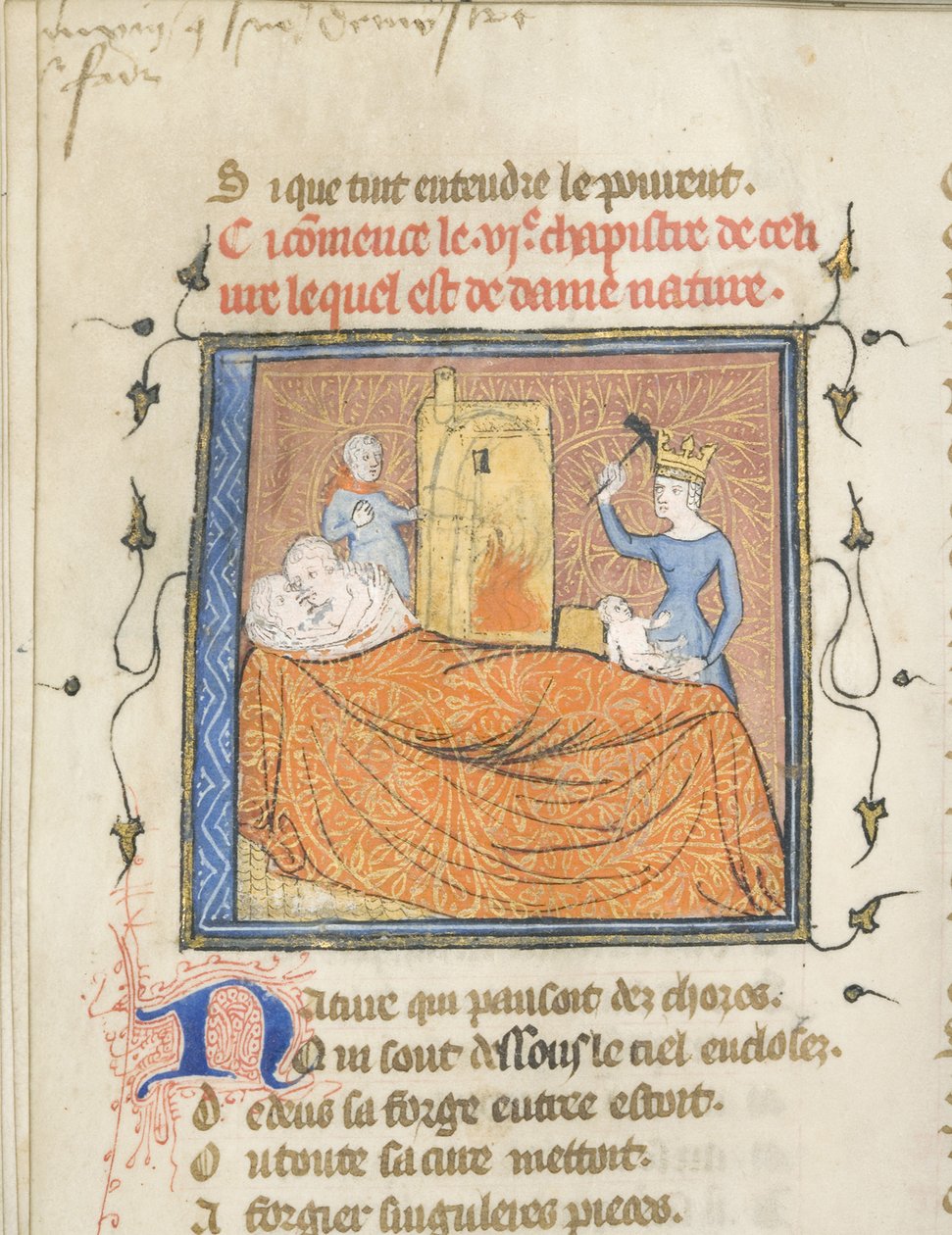 Miniatura z rękopisu Roman de la Rose autorstwa Guillaume de Lorris i Jean de Meun, ok. 1365 autorstwa Master of the Rose novels