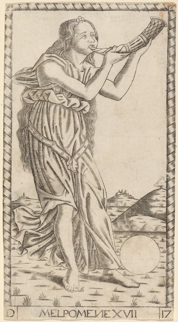 Melpomene autorstwa Master of the S Series Tarocchi