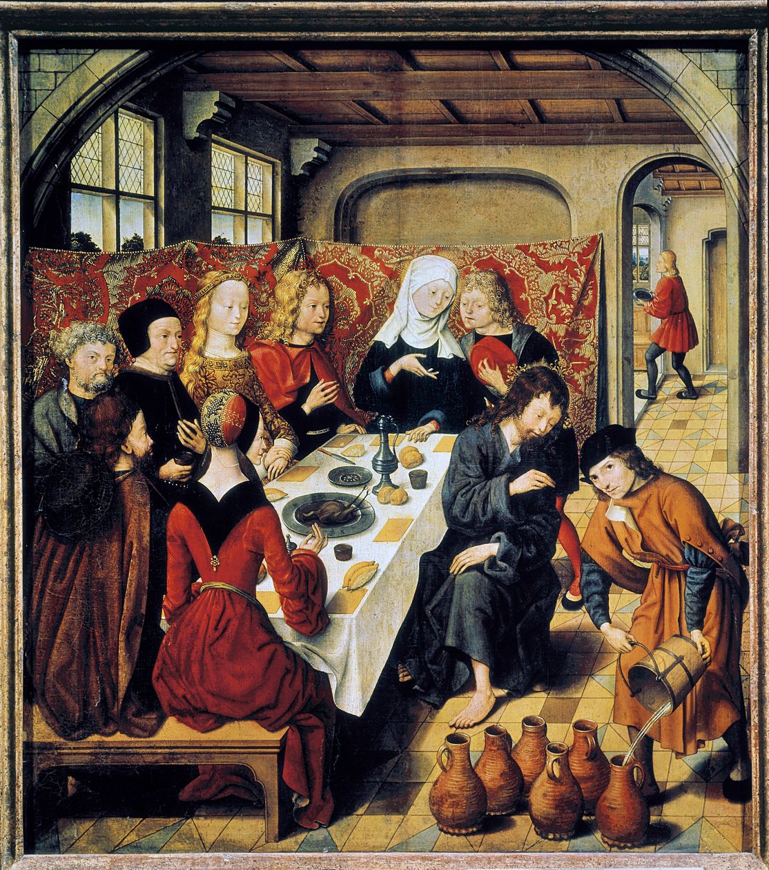 "Ślub w Kanie" Obraz mistrza ołtarza św. Barthelemy (XVI w.) (ec.flam.) Laeken. Królewskie Muzea Sztuk Pięknych autorstwa Master of the Saint Bartholomew Altarpiece