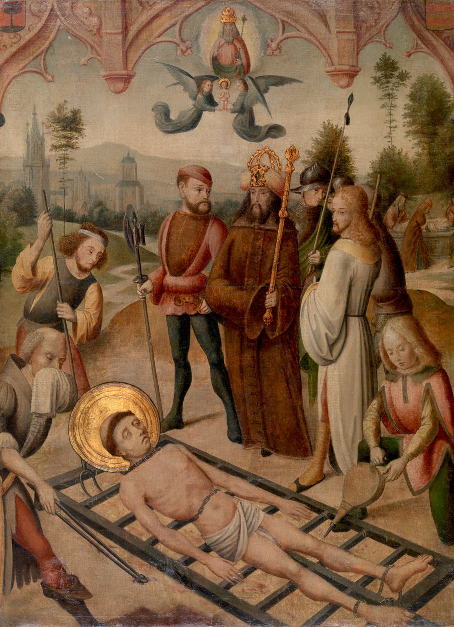 Męczeństwo św. Wawrzyńca autorstwa Master of the Saint Ursula Legend