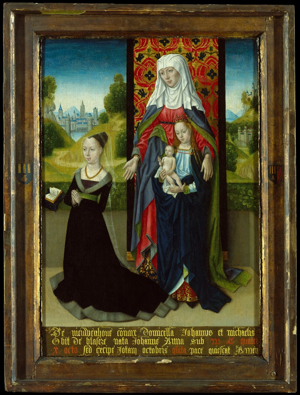 Dziewica z Dzieciątkiem ze św. Anną przedstawiającą Annę van Nieuwenhove, 1479-82. autorstwa Master of the Saint Ursula Legend