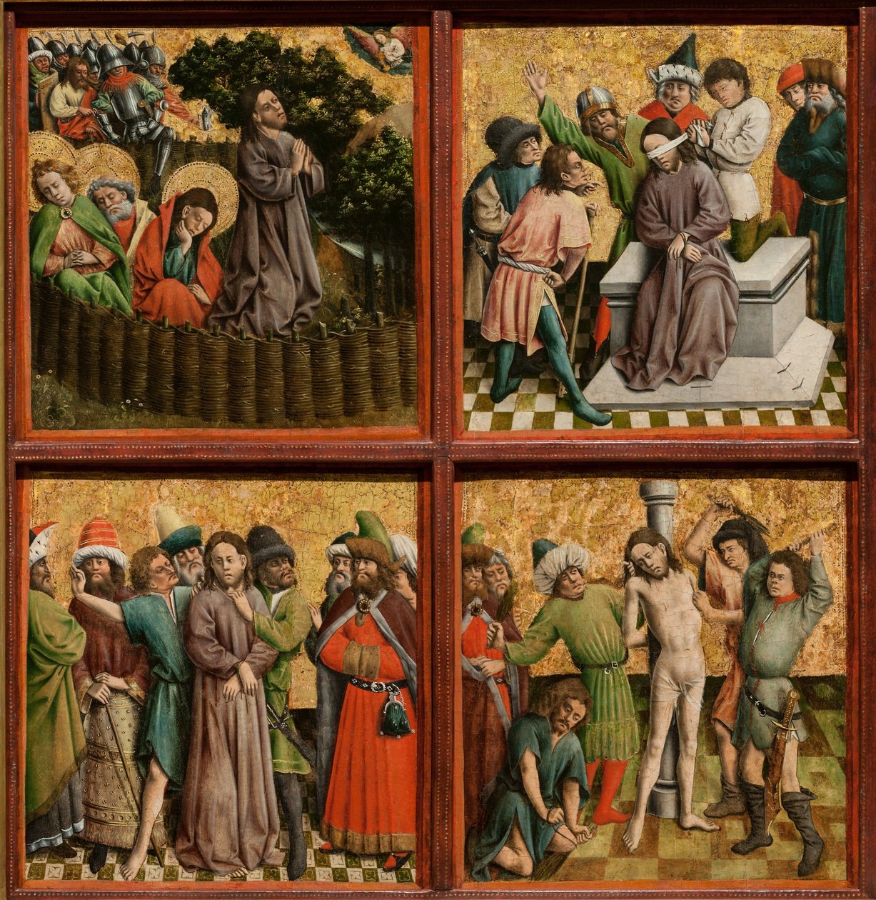 Ołtarz z Męką Pańską, ok. 1440 (olej i złoto na drewnie) autorstwa Master of the Schlägl Altarpiece