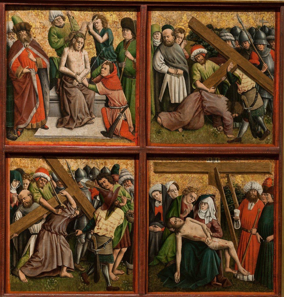 Ołtarz z Męką Pańską, ok. 1440 (olej i złoto na drewnie) autorstwa Master of the Schlägl Altarpiece