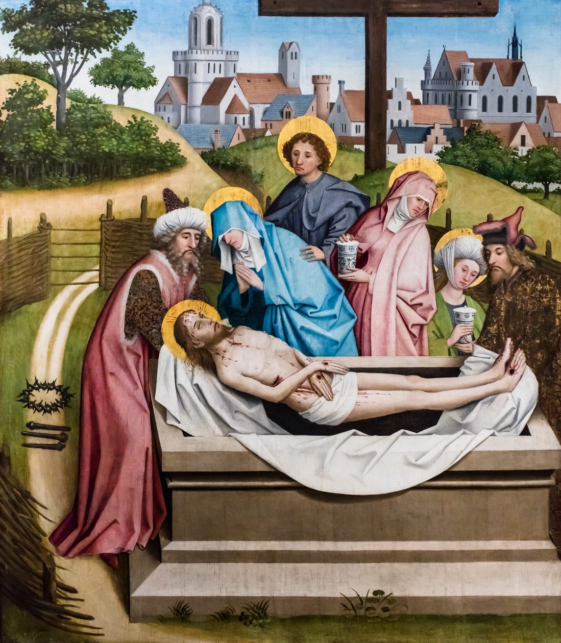 Złożenie do grobu Chrystusa, ok. 1450/55 (tempera i olej na drewnie jodłowym) autorstwa Master of the Sterzing Altarpiece