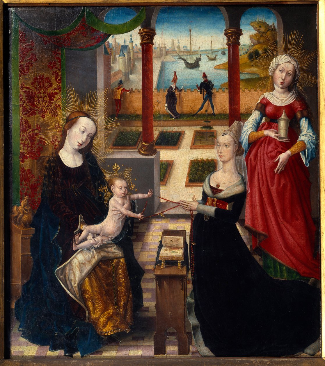 Dziewica i św. Maria Magdalena Obraz Mistrza Widoku Sainte-Gudule (XV w.) (ec.flam.) 1475 Muzeum Sztuk Pięknych w Liege autorstwa Master of the View of St. Gudule