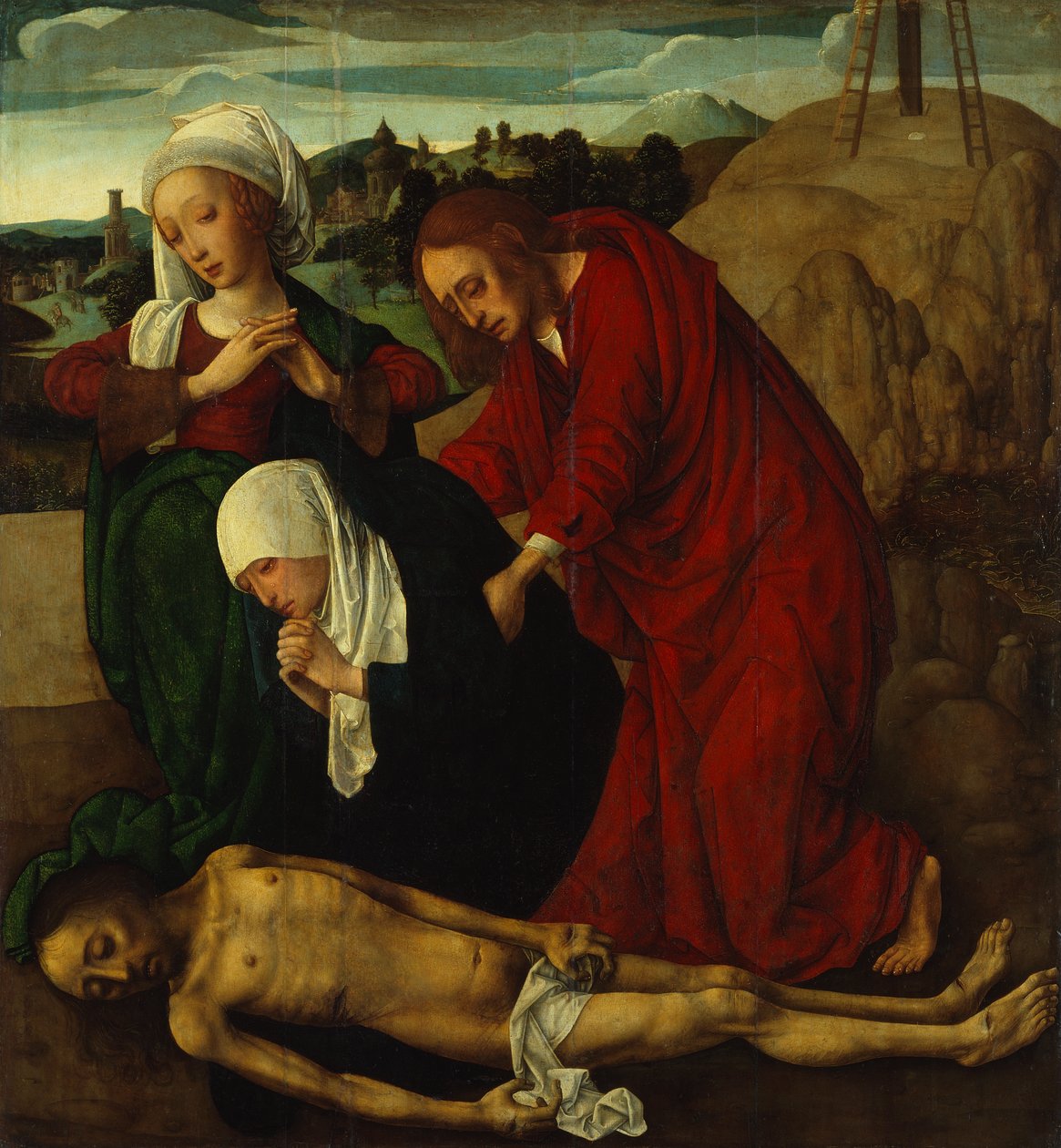 Lament nad martwym Chrystusem, ok. 1490 (olej na płycie) autorstwa Master of the Virgo Inter Virgines
