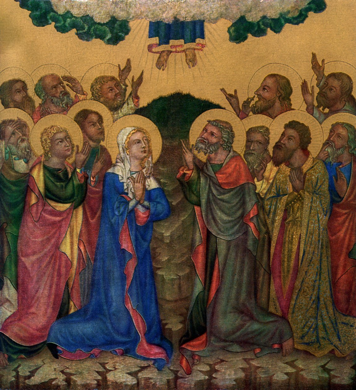 „Wniebowstąpienie”, ok. 1350 1955. autorstwa Master of the Vyssi Brod Altar