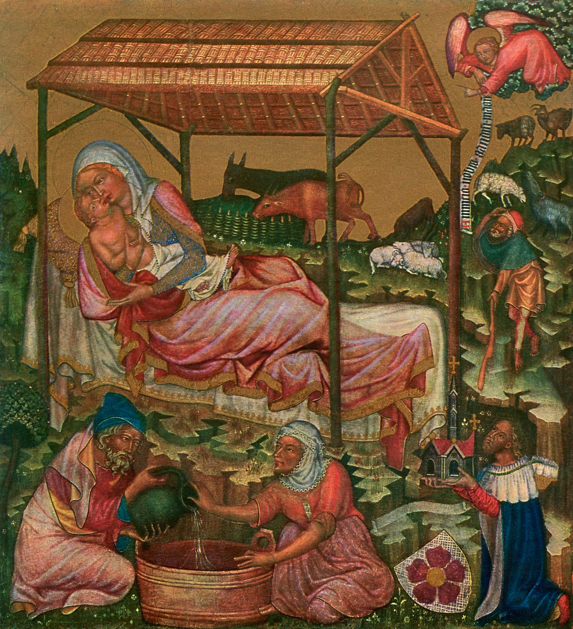 „Narodziny Chrystusa”, c1350 1955 autorstwa Master of the Vyssi Brod Altar