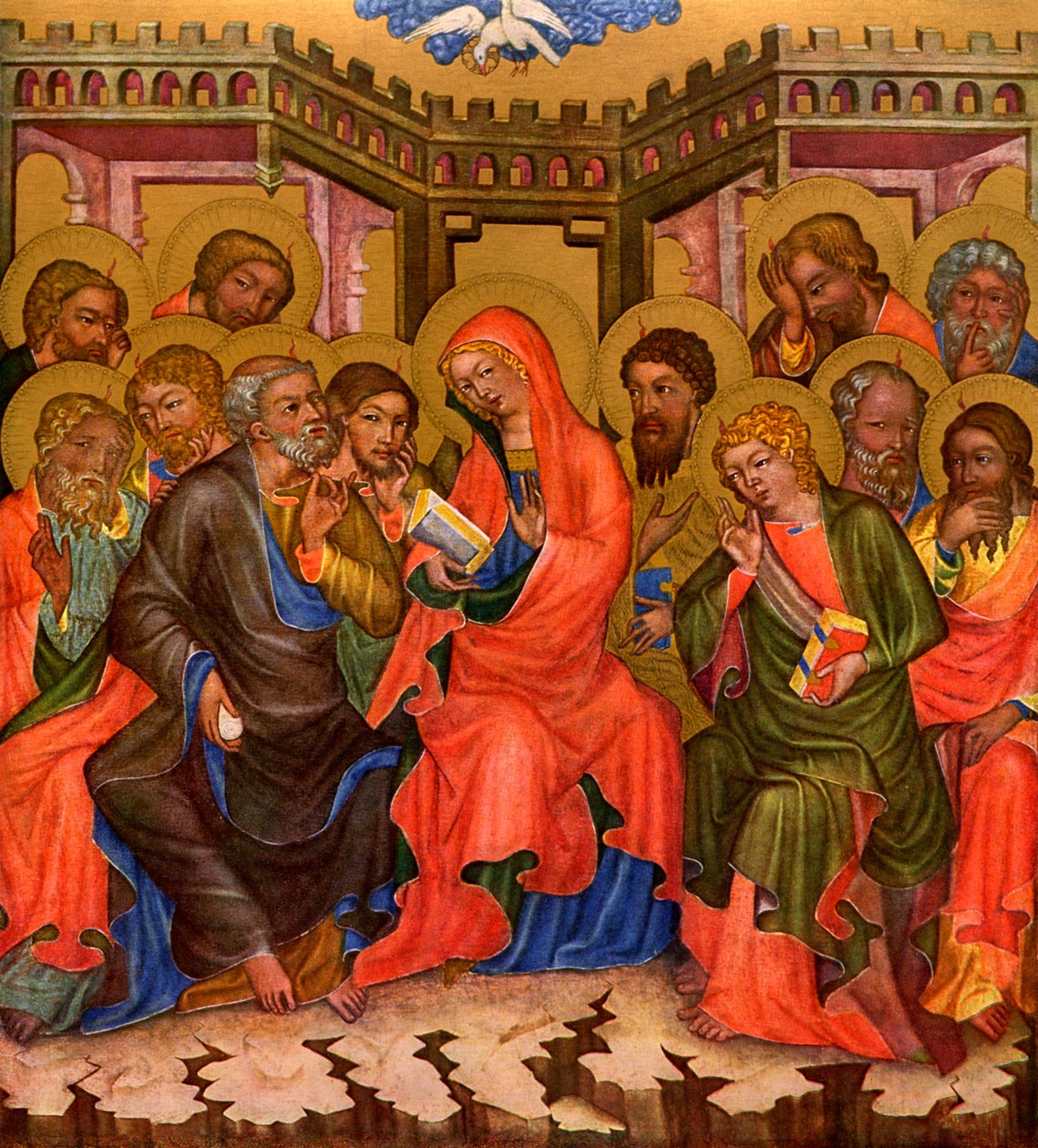 „Zstąpienie Ducha Świętego”, ok. 1350 1955. autorstwa Master of the Vyssi Brod Altar
