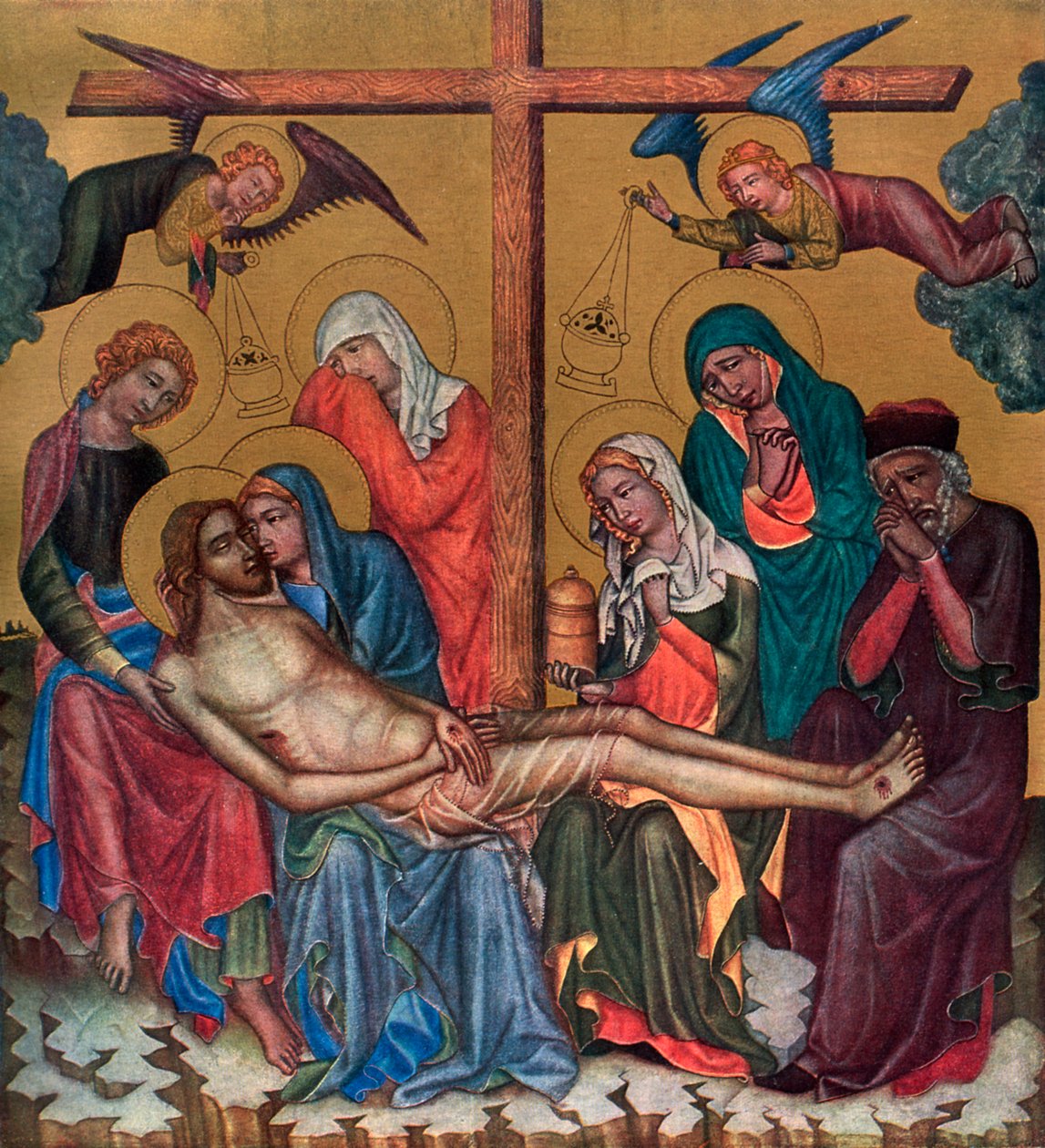 „Lament nad Chrystusem”, ok. 1350 1955. autorstwa Master of the Vyssi Brod Altar