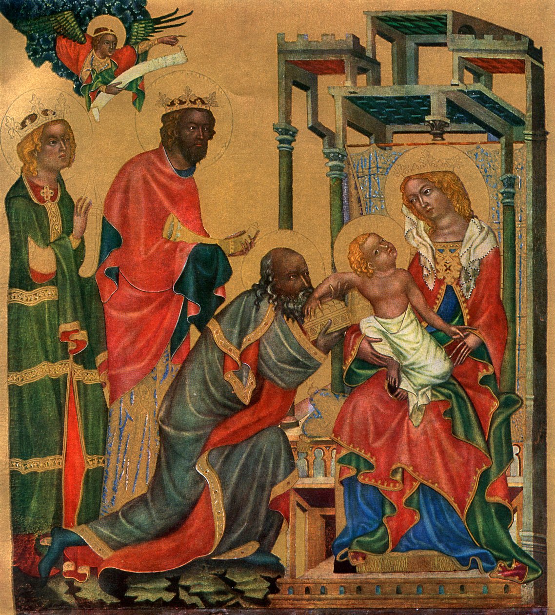 „Adoracja Trzech Króli”, ok. 1350 1955. autorstwa Master of the Vyssi Brod Altar