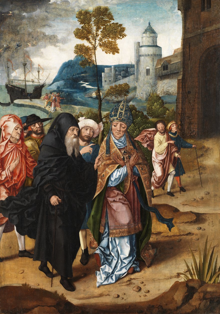 Biskup i święty pustelnik, ok. 1510-20 autorstwa Master of the von Groote Adoration