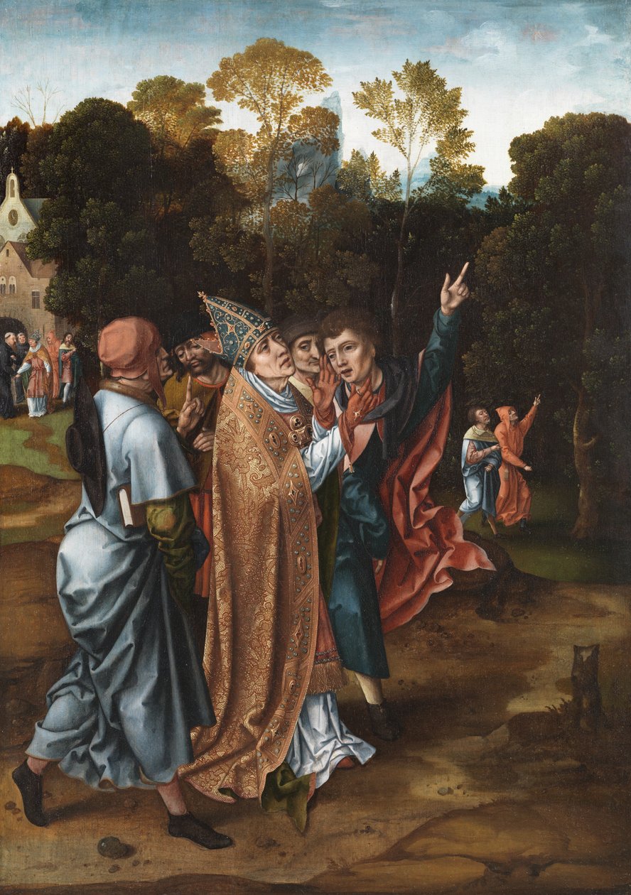 Wizja biskupa, ok. 1510-20 autorstwa Master of the von Groote Adoration