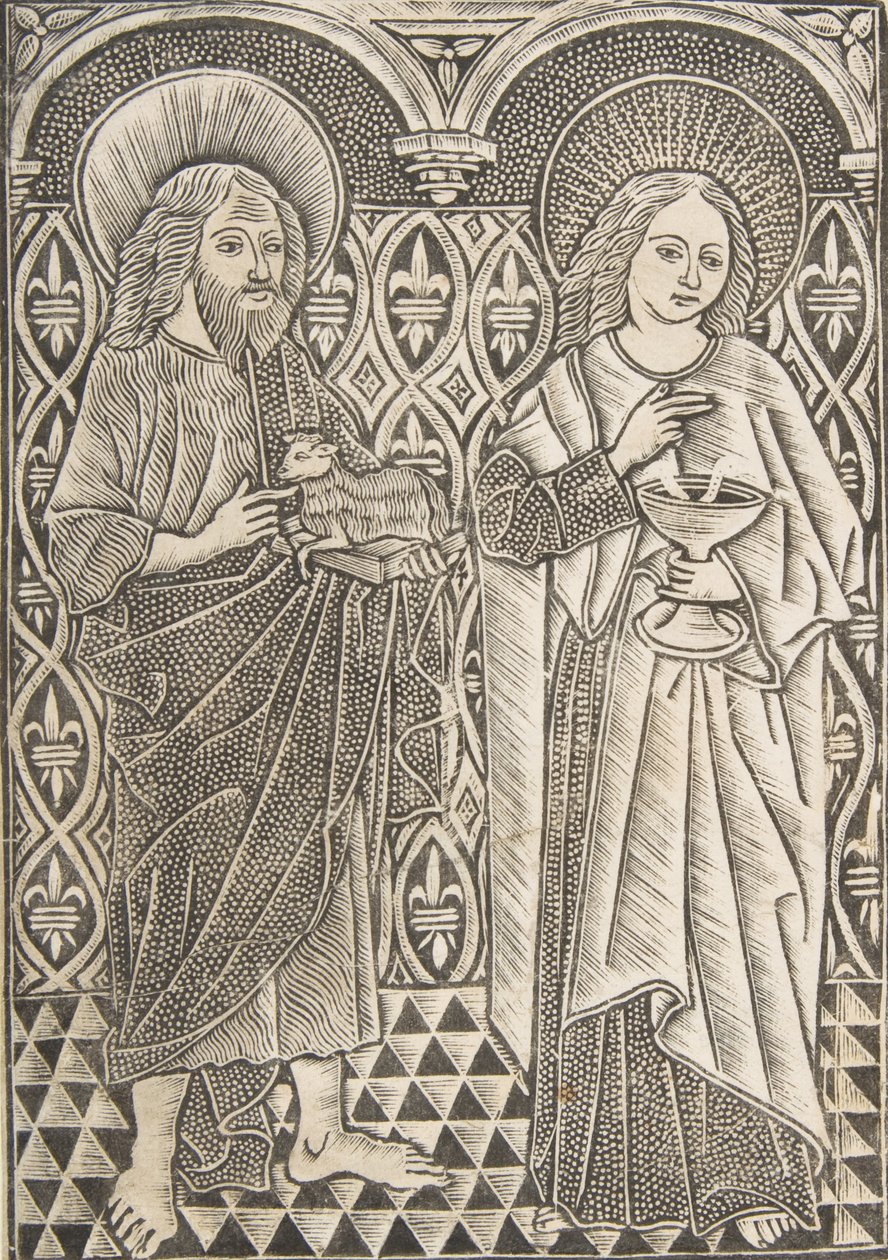 Św. Jan Chrzciciel i Św. Jan Ewangelista, XV wiek. autorstwa Master with the Cologne Arms