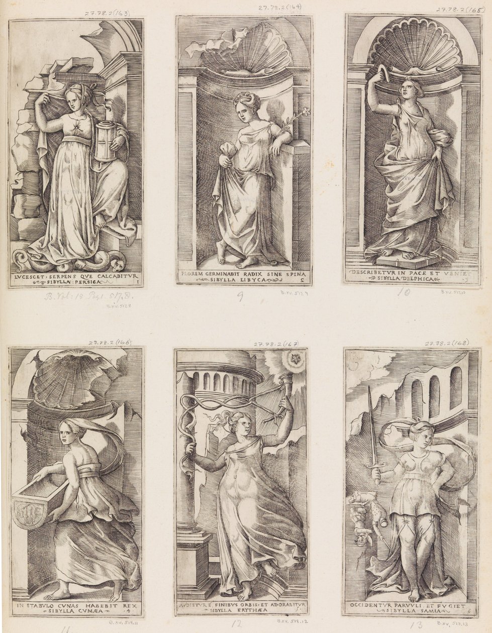 Sybilla libijska, XVI wiek. autorstwa Master with the Name of Jesus