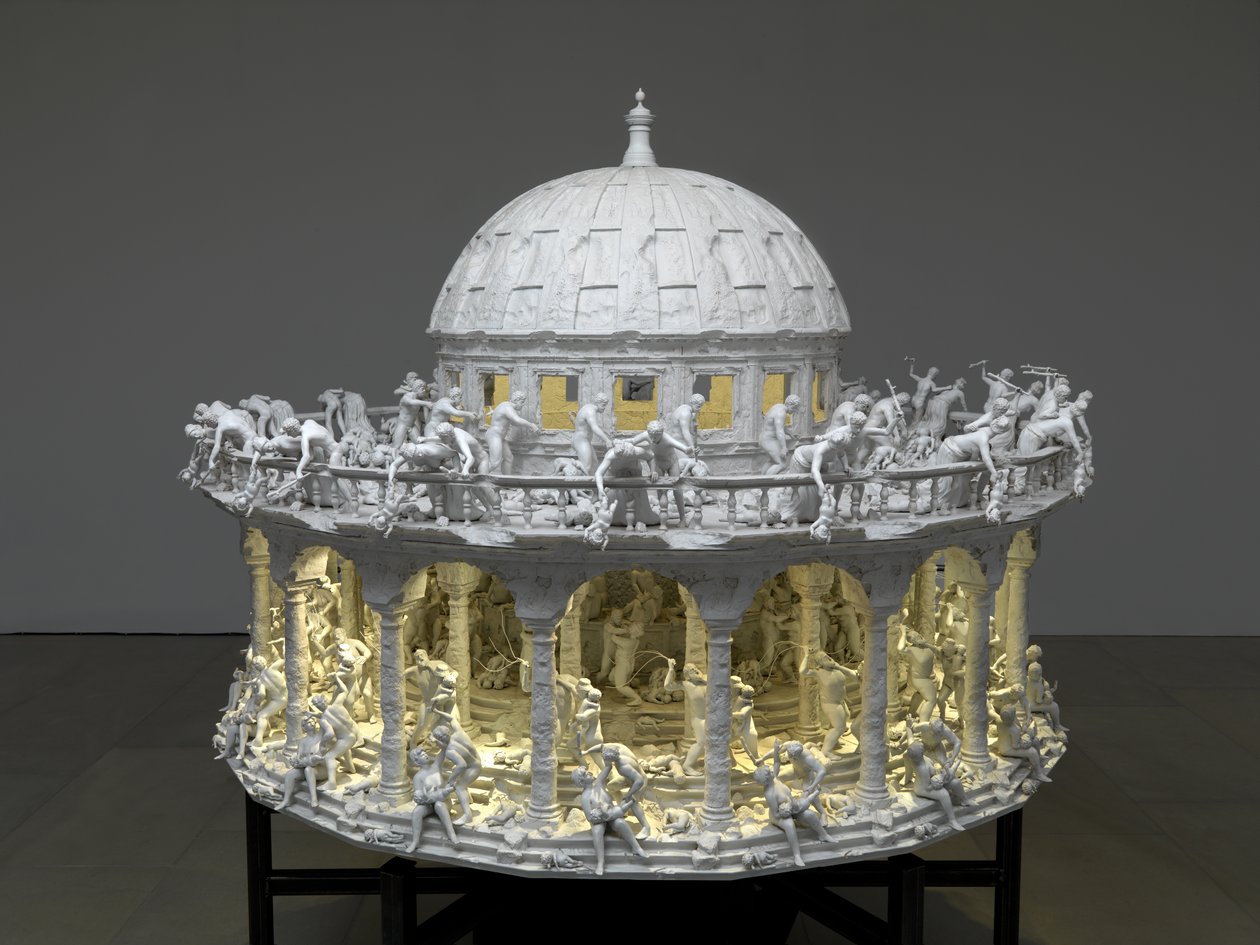 All Things Fall, 2014 (stal, aluminium, gips, żywica, oświetlenie LED, silnik) autorstwa Mat Collishaw