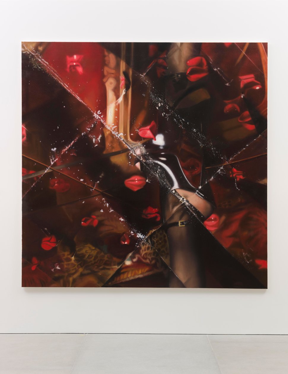 Czarna podwiązka, 2012 (olej na płótnie) autorstwa Mat Collishaw