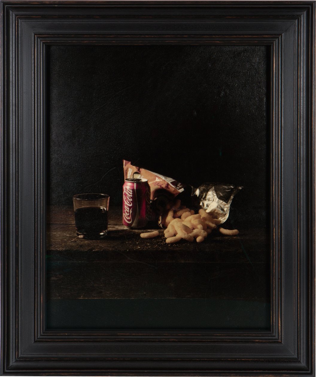 Ostatni posiłek w celi śmierci, Louis Jones Junior, 2012 (cyfrowy druk transferowy na pergaminie z koziej skóry) autorstwa Mat Collishaw