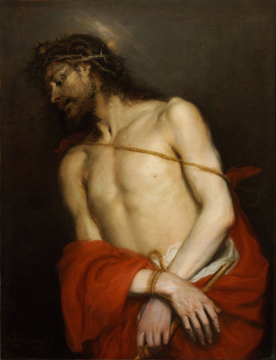 Chrystus z trzciną, znany również jako Ecce Homo - Ecce Homo - Cerezo, Mateo, młodszy (1637-1666) - ok. 1665 - Olej na płótnie - 98x75 - Muzeum Szepmuveszeti, Budapeszt autorstwa Mateo Cerezo