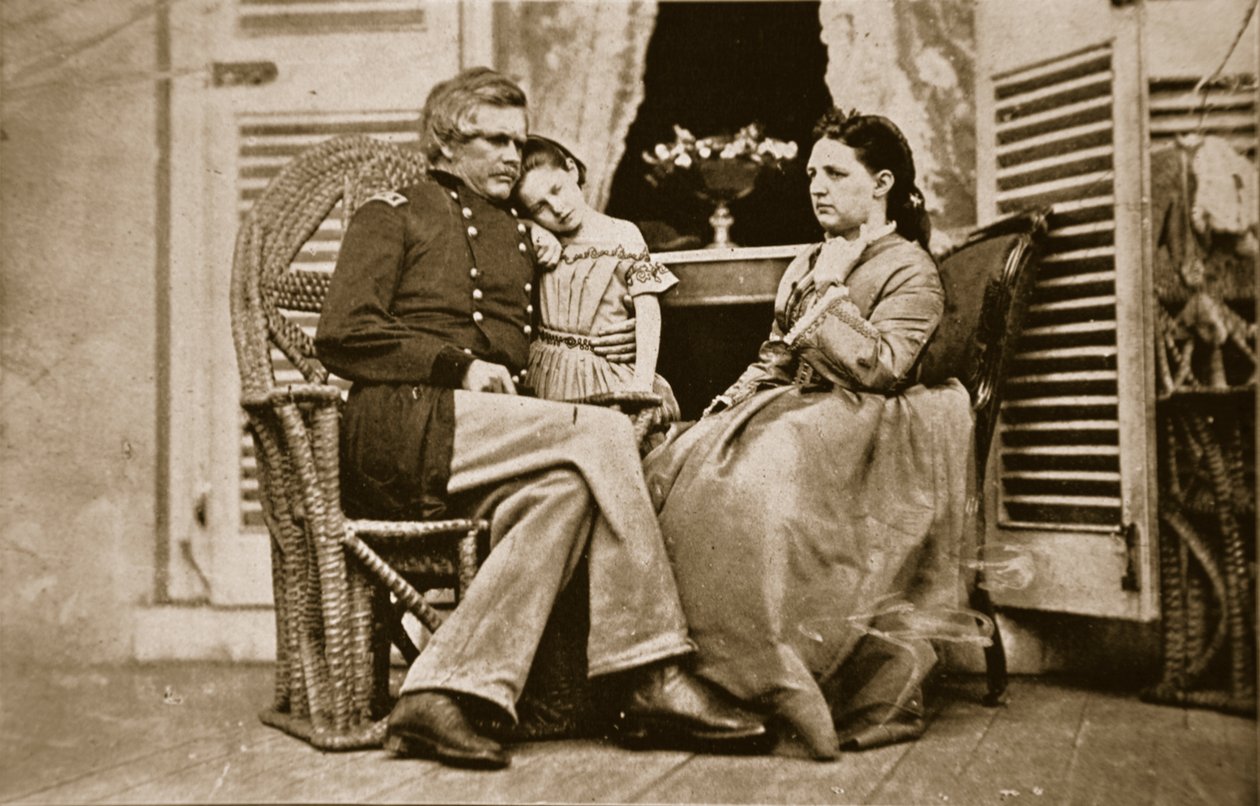 Generał E. O. C. Ord z żoną i córką, 1861-65 autorstwa Mathew B. Brady