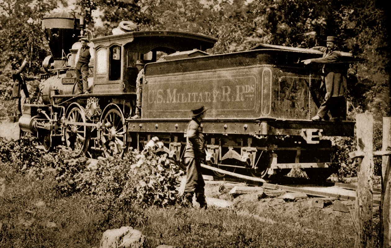 Lokomotywa na United States Military Railroad, 1861-65 autorstwa Mathew B. Brady