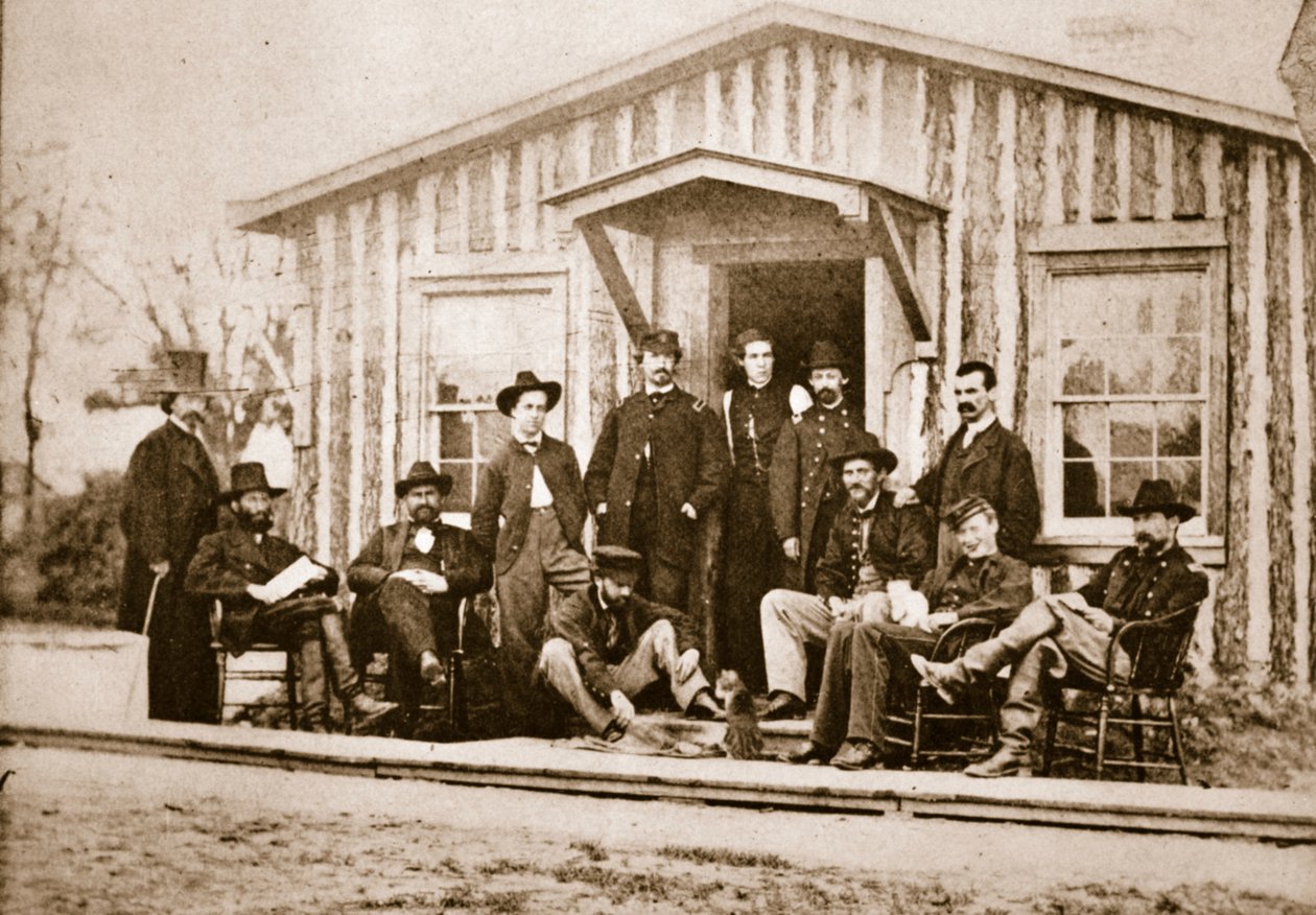Funkcjonariusze sztabu Granta, City Point, Virginia, 1864 r. autorstwa Mathew B. Brady