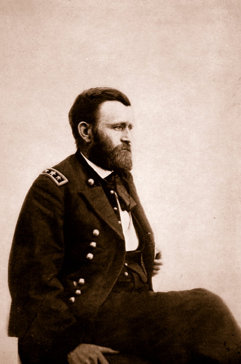 Portret generała Ulyssesa Granta, 1861-65 (zdjęcie w sepii) autorstwa Mathew B. Brady