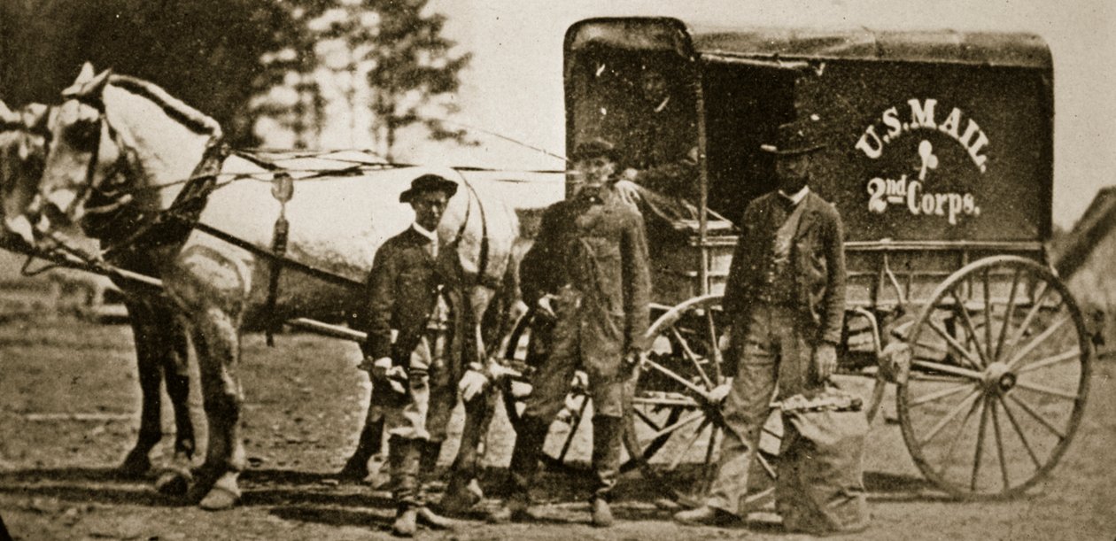 Wagon pocztowy drugiego korpusu, 1861-65 autorstwa Mathew B. Brady