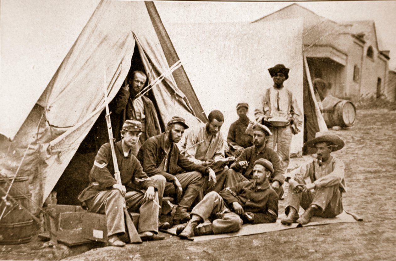 Scena obozowa, 1861-65 autorstwa Mathew B. Brady