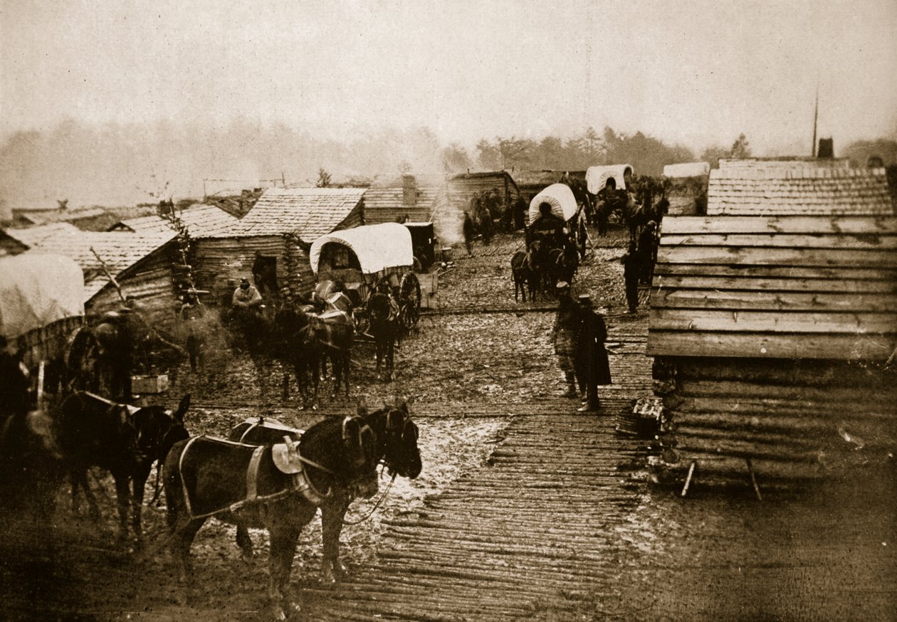Kwatery zimowe i droga sztruksowa, 1861-65 autorstwa Mathew B. Brady