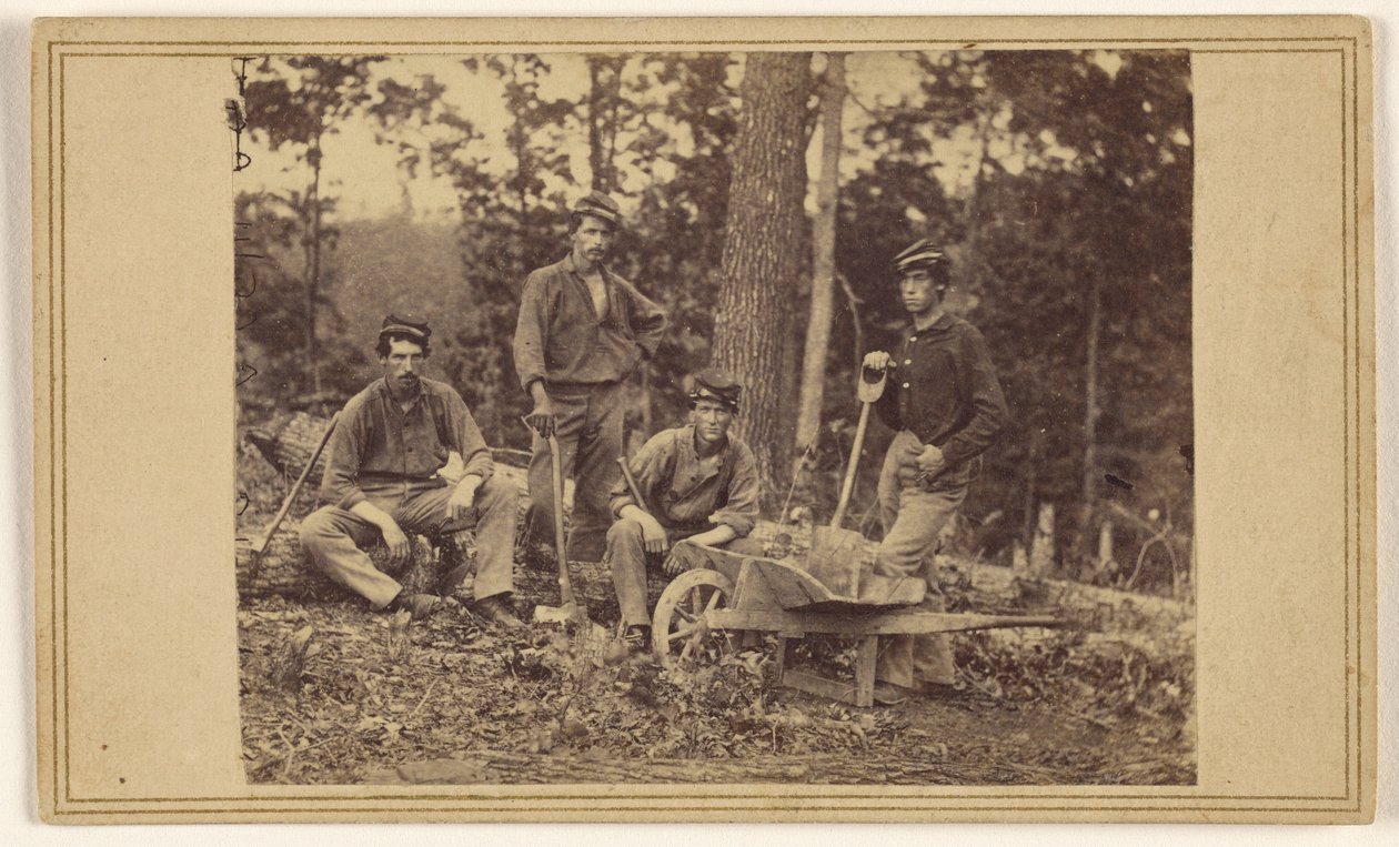 Oddział pionierów 69. pułku N.Y.V. autorstwa Mathew B. Brady